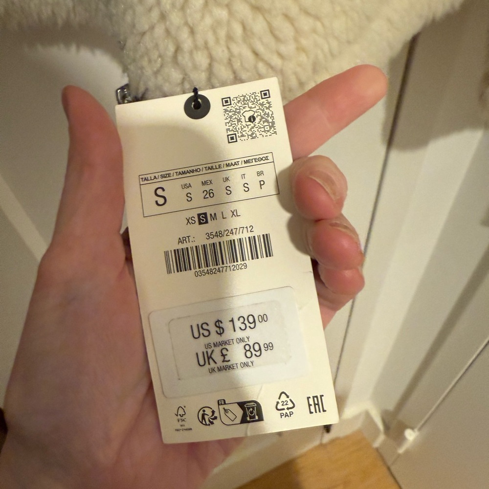 NWT ZARA SHEARLING BIKER JACKET SIZE SMALL - Picture 3 of 12